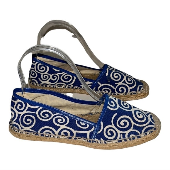 Diane von Furstenberg Blue Canvas Espadrille Flats - Picture 2 of 12